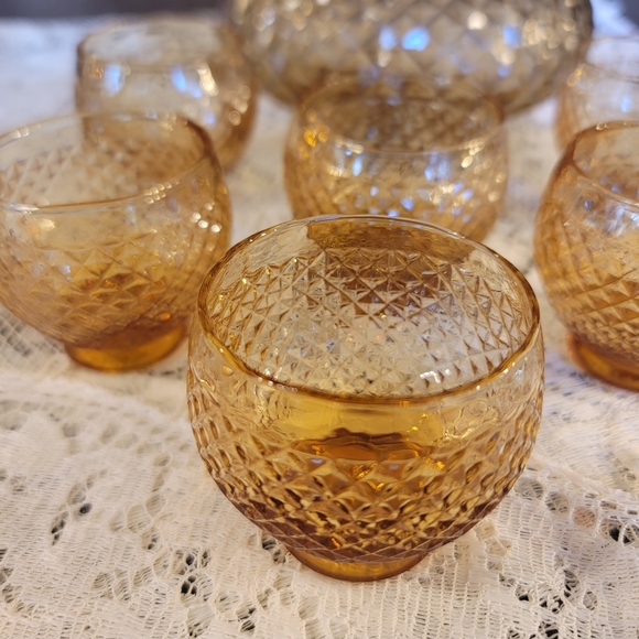MCM Empoli Amber Glass Decanter Set - Picture 9 of 15